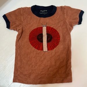 Misha & Puff x Emma Crockatt kids terry cotton ringer with Snail size 8y